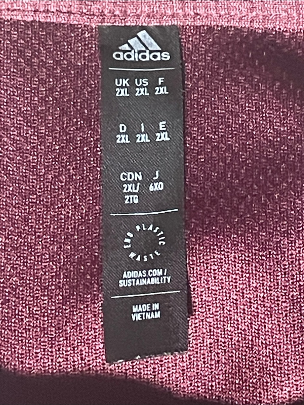 Adidas Men's Golf Polo Shirt Size XXL Maroon ClimaCool Performance - Picture 4 of 12